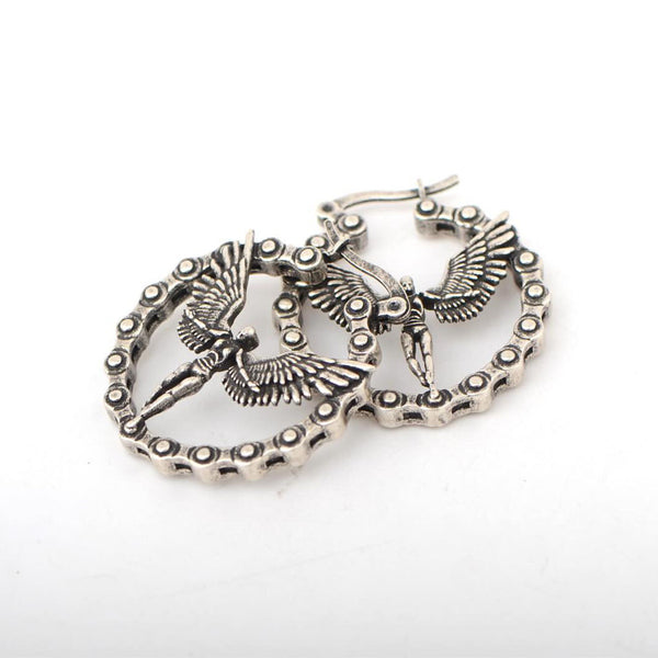 small logo hoop earring (antique)